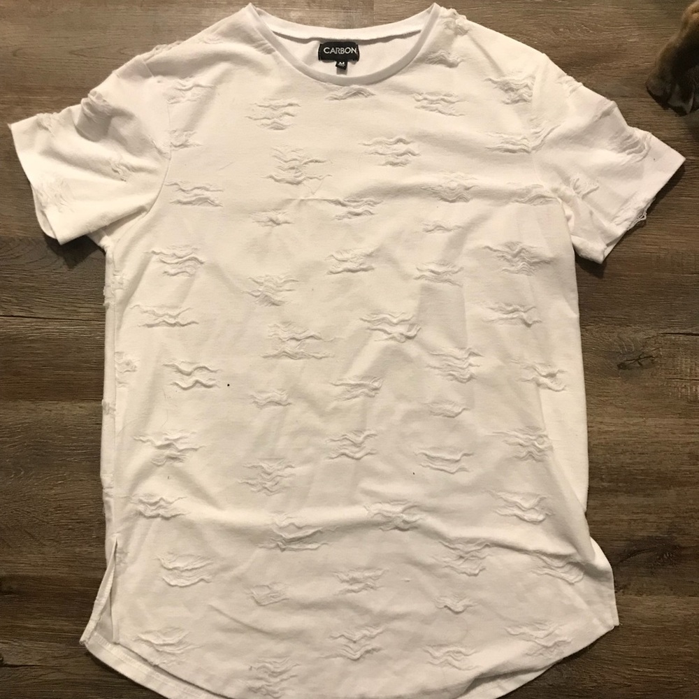 CARBON RIPPED WHITE TEE